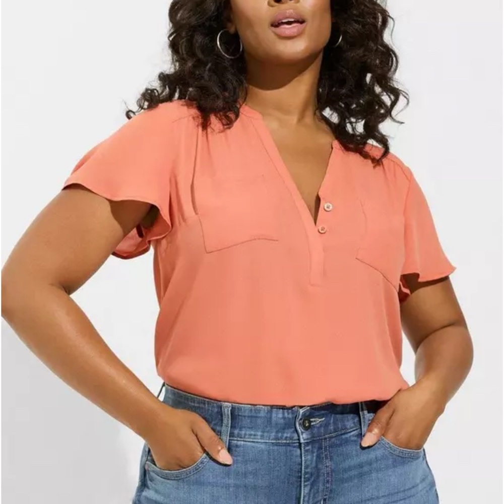Torrid Harper Flutter Sleeve Pullover Blouse Size 5